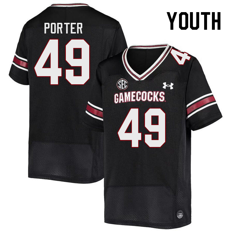 Youth #49 Rondarius Porter South Carolina Gamecocks College Football Jerseys Stitched-Black